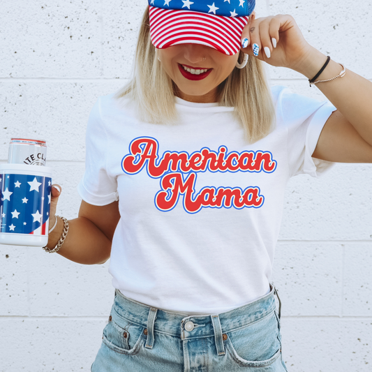 American MAMA Of July Patriotic Graphic Tee