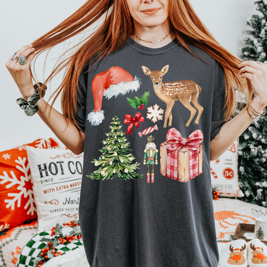 Vintage Christmas Variety Comfort Colors Graphic Tee