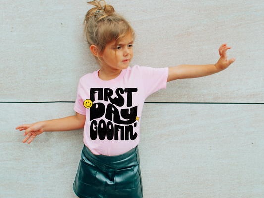 First Day Goofin' Back to School Kids Graphic Tee