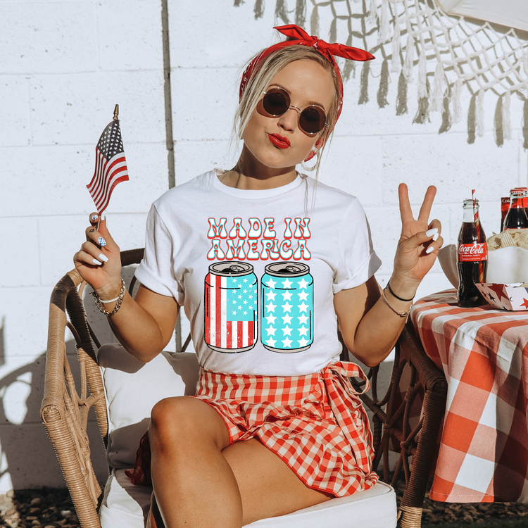 Made in America 4th Of July Patriotic Graphic Tee