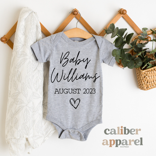 Custom Last Name Pregnancy Announcement Onesie®