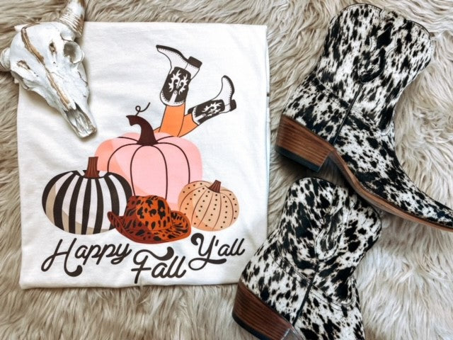 Happy Fall Y'all Western Fall Graphic Tee