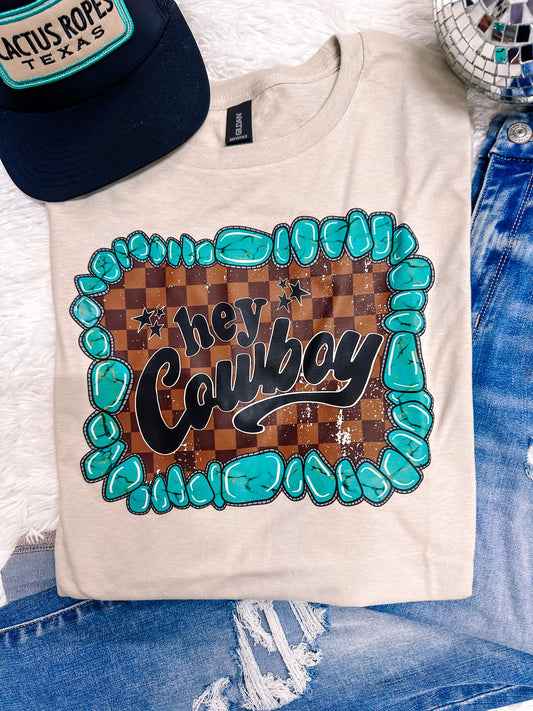 Hey Cowboy Western Graphic Tee