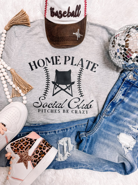 Home Plate Social Club Baseball/Softball Graphic Tee