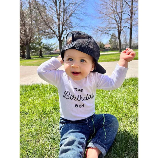 Retro The Birthday Boy Birthday Tee White & Cream Options