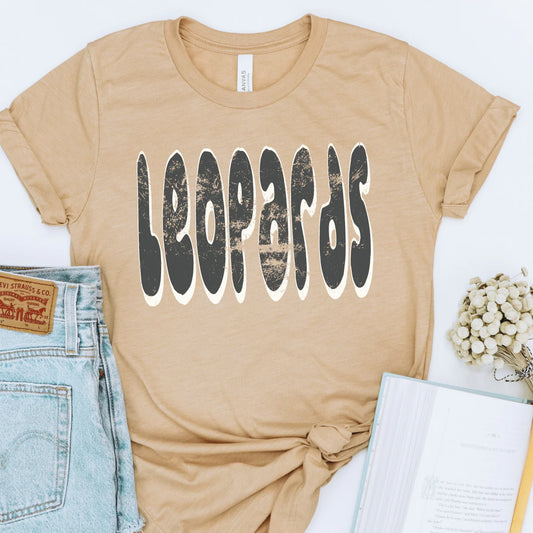 Distressed Cutesy Leopards School Spirit Graphic Tee