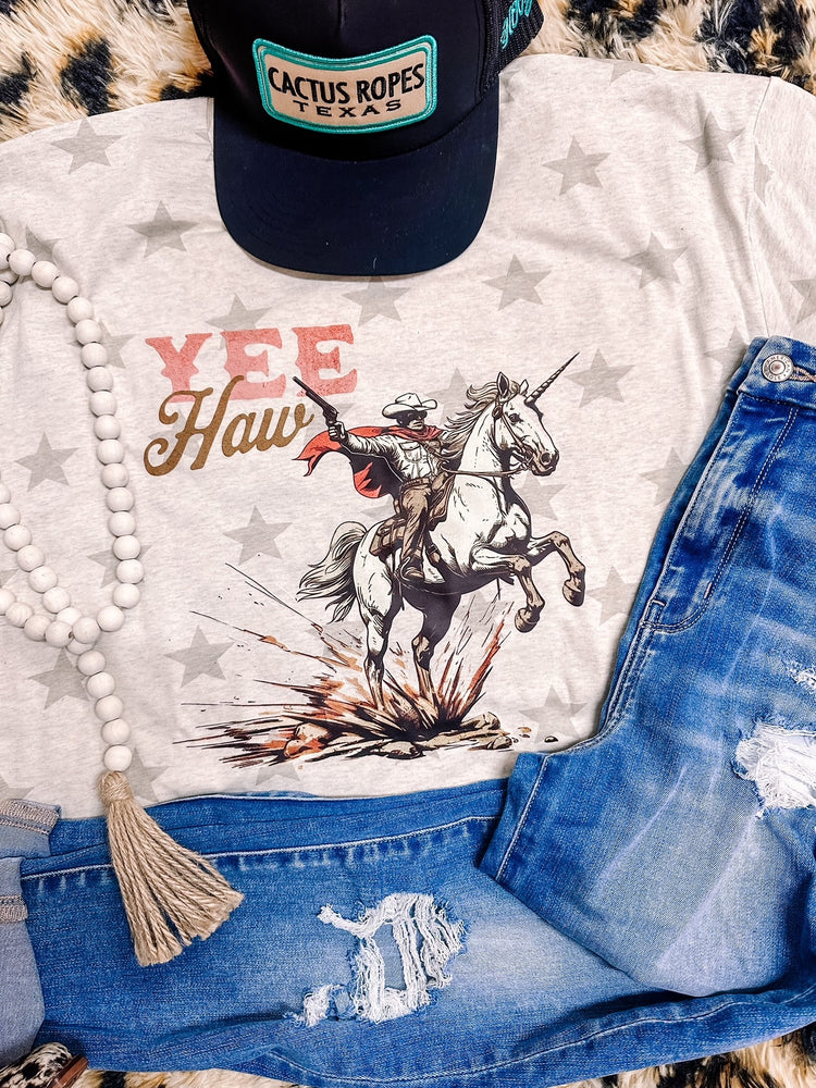 Yee Haw Rodeo Unicorn Western Graphic Tee